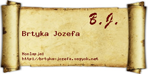 Brtyka Jozefa névjegykártya